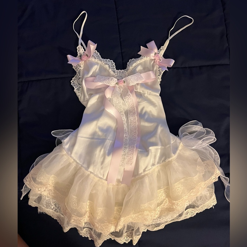 White and Pink Lace mini dress